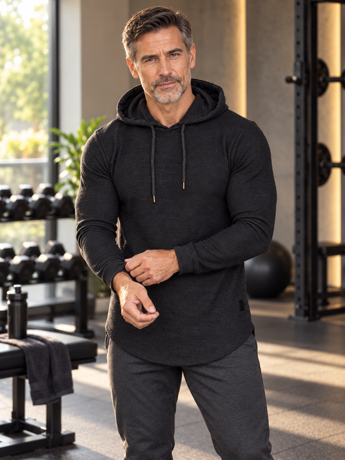 Men’s Athletic Slim-Fit Pullover Long-Sleeve  Hoodie