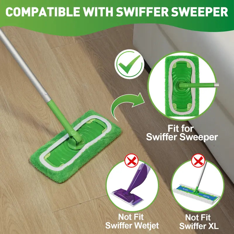 💦Machine Washable Microfiber Mop Refills (8-Pack) – Reusable Heavy-Duty Flat Pads for Effortless Cleaning ✨