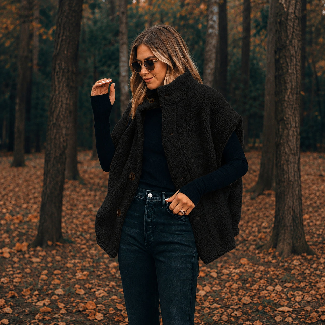 Cozy Oversized Sherpa Fleece Vest