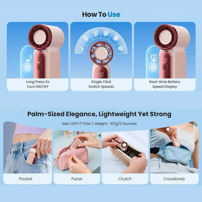 🔥Limited time sale🌬️Mini Handheld Fan with LED Display