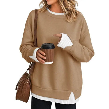 Women's Comfortable Layered-Look Crewneck Sweatshirt
