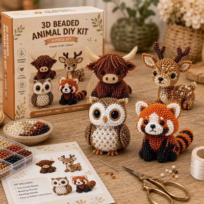 🔥Last Day 49% OFF -🧵✨Tiny 3D Beaded Animal DIY Kit