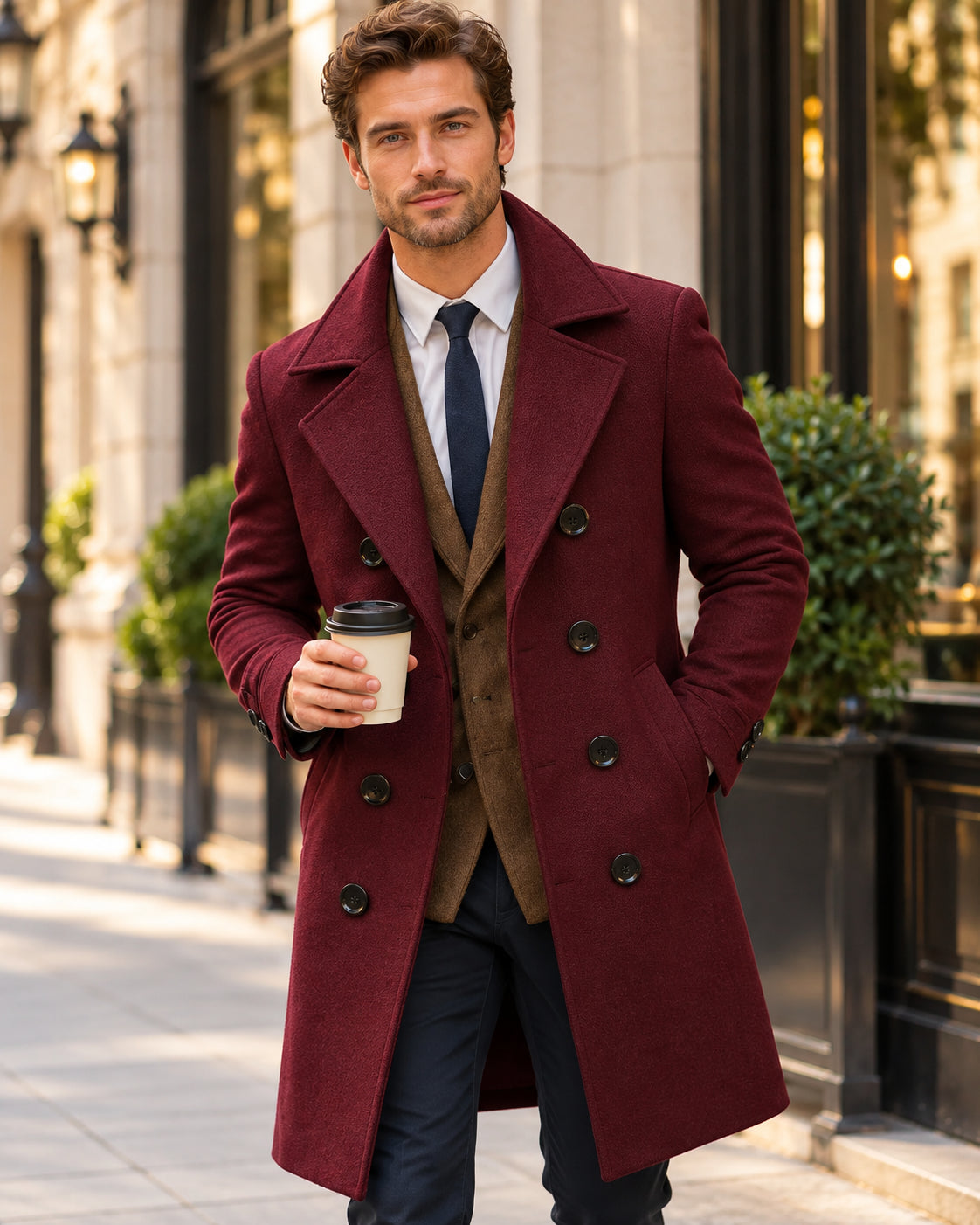 Men’s Classic Double-Breasted Trench Coat