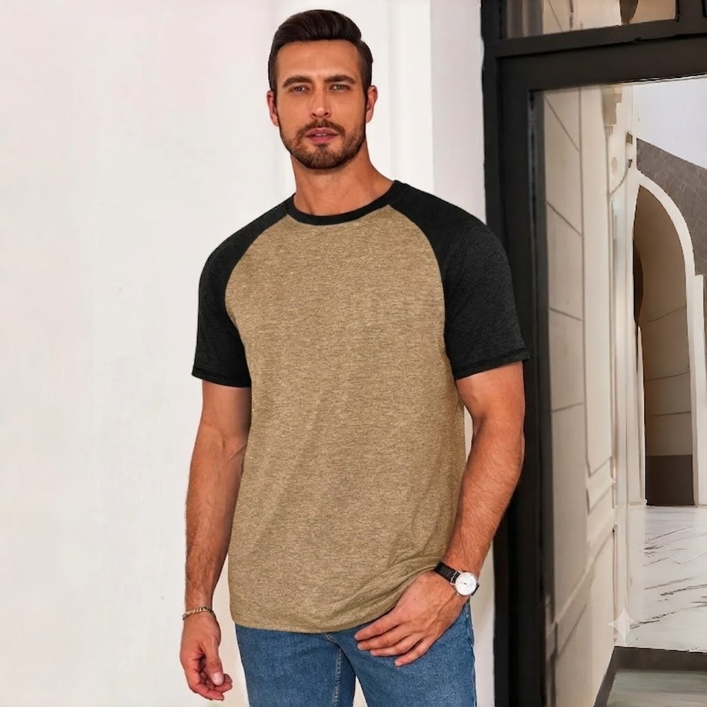 👕Men’s Colorblock Raglan Tee