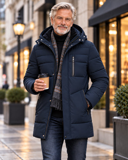 Men's Winter Fleece-Lined Puffer Jacket