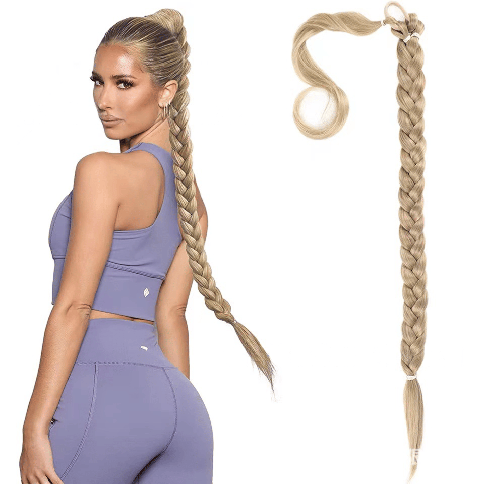 🔥Hot Sale 49% OFF - 💇‍♀️DIY Long Braid Ponytail Extension with Elastic Tie✨
