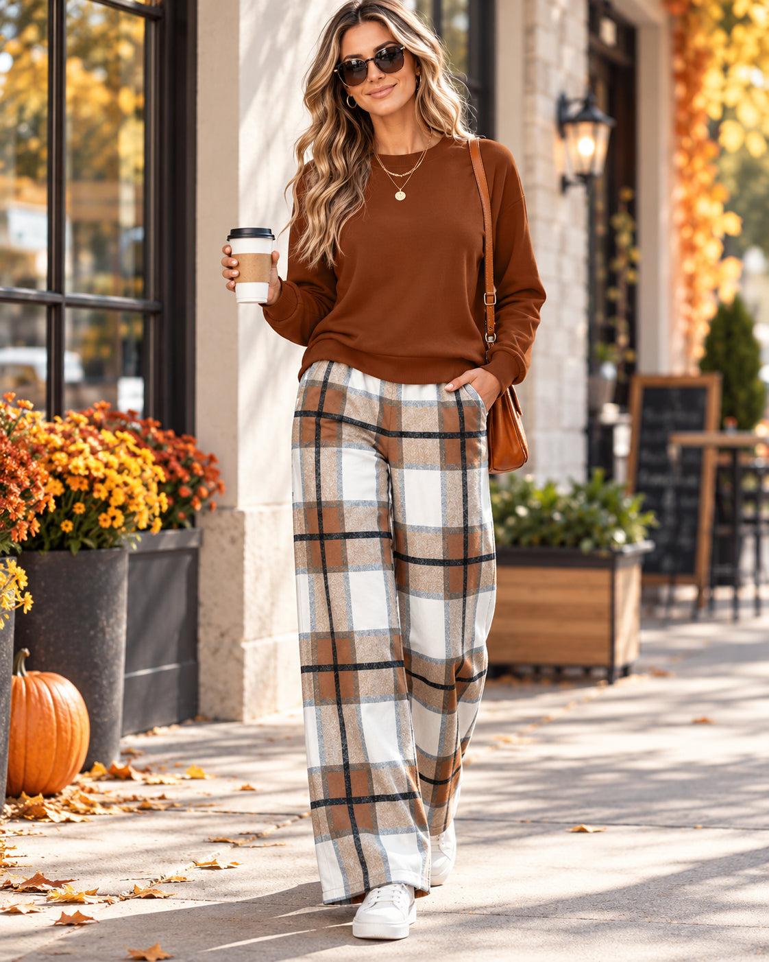 Women's Chic Printed Wide Leg Lounge Set