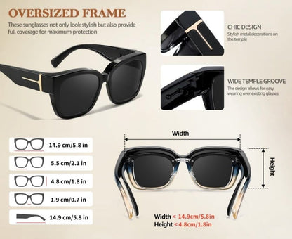 🔥Polarized Fit Over Sunglasses for Women🕶️ – UV400 Protection for Prescription Glasses ✨