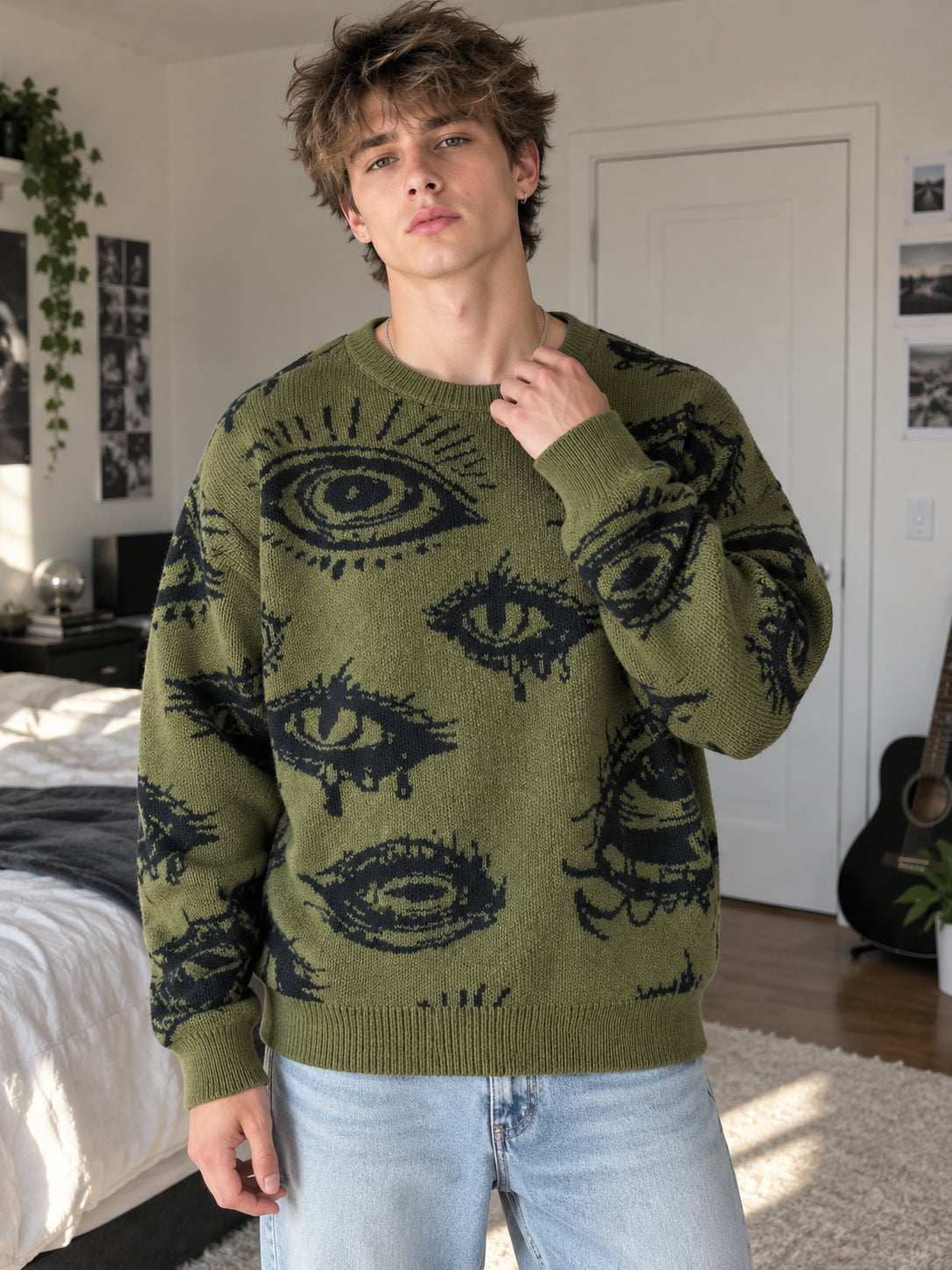 Eye Graphic Soft Knit Sweater