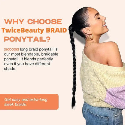 🔥Hot Sale 49% OFF - 💇‍♀️DIY Long Braid Ponytail Extension with Elastic Tie✨