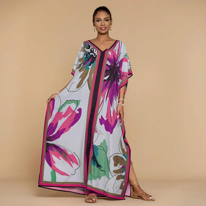 Women’s Printed Kaftan Beach Maxi Dress