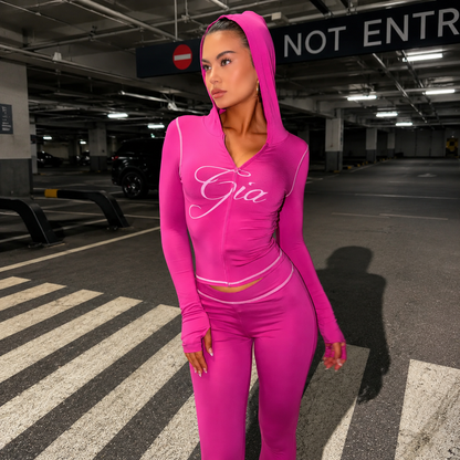 Women’s Raspberry Sculpting Zip Hoodie