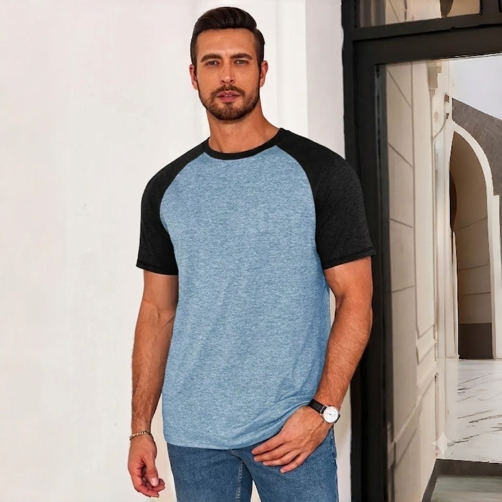 👕Men’s Colorblock Raglan Tee