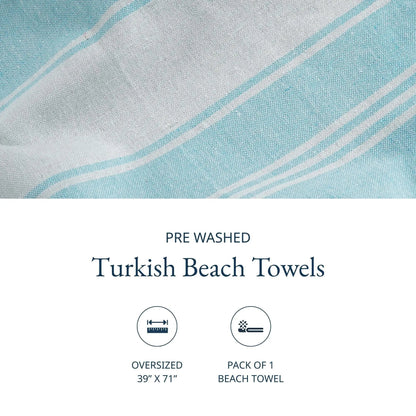 Summer Breeze XL Flat-Weave Beach Towel 🏖️ Lightweight & Sand-Free Cotton