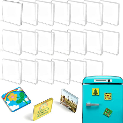 🖼️ 10-Pack DIY Clear Acrylic Fridge Magnets (2"x2")