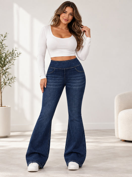 Women’s High-Waist Stretch Flare Jeans
