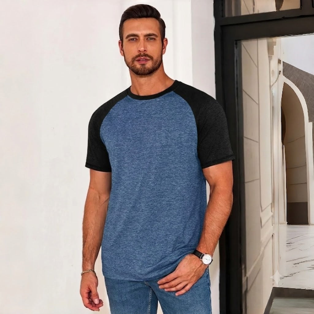 👕Men’s Colorblock Raglan Tee