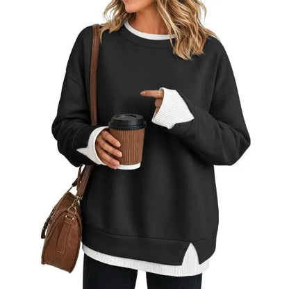 Women's Comfortable Layered-Look Crewneck Sweatshirt
