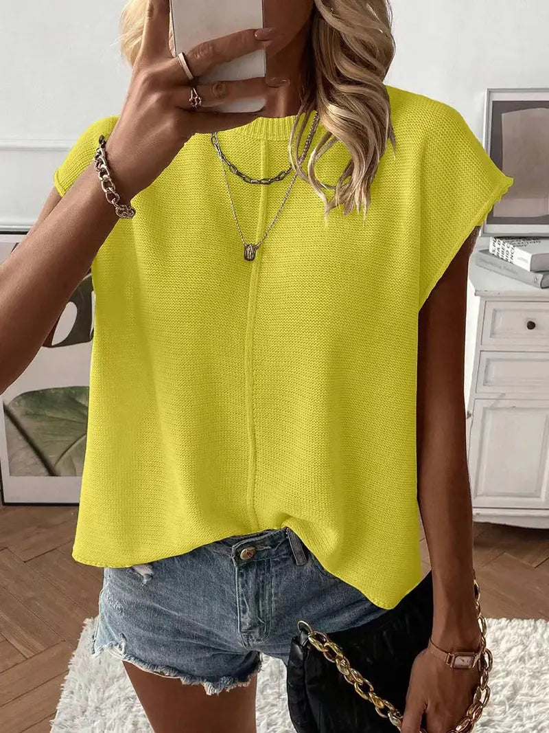 Women’s Lightweight Knit Cap-Sleeve Top