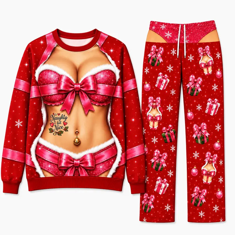 Funny 3D Christmas Matching Pajama Set