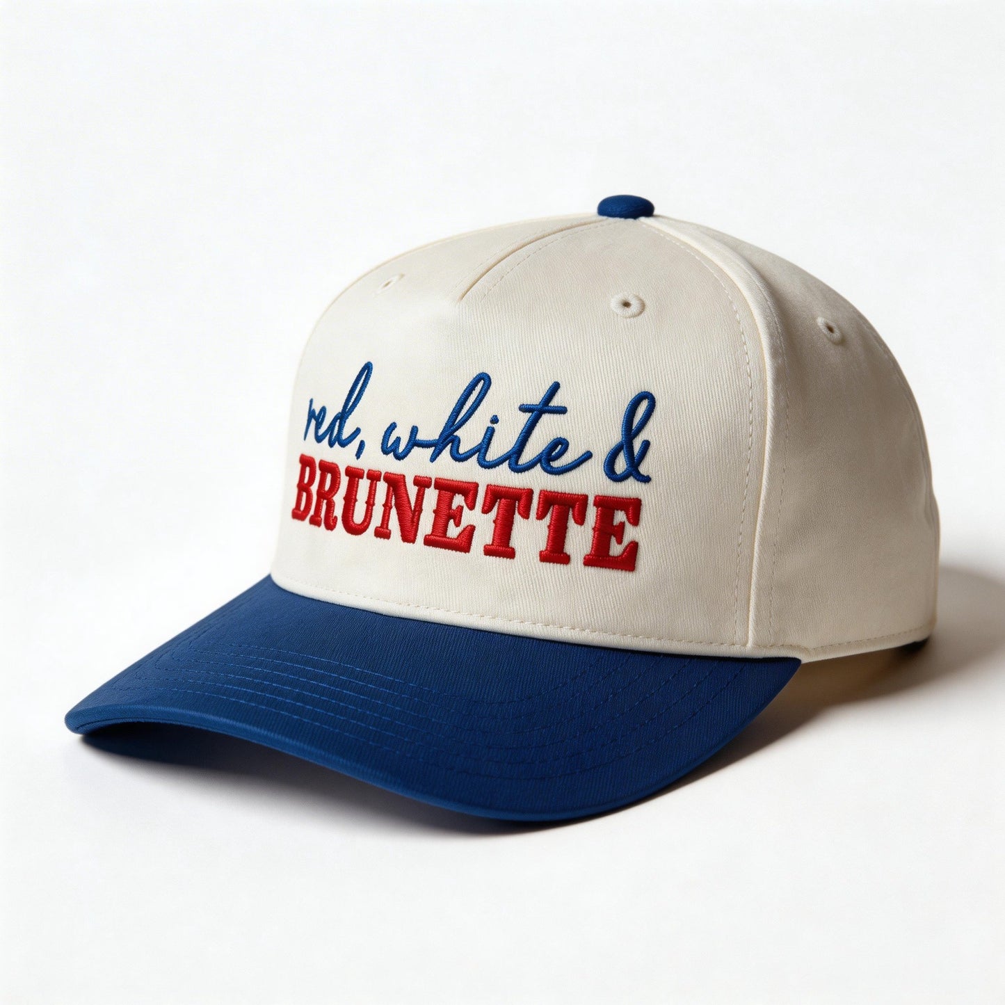 Red White & BRUNETTE Hat