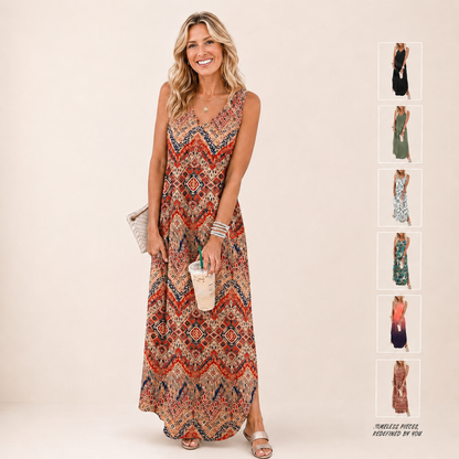 ☀️Effortless Summer Style in One Flowy V-Neck Maxi Dress