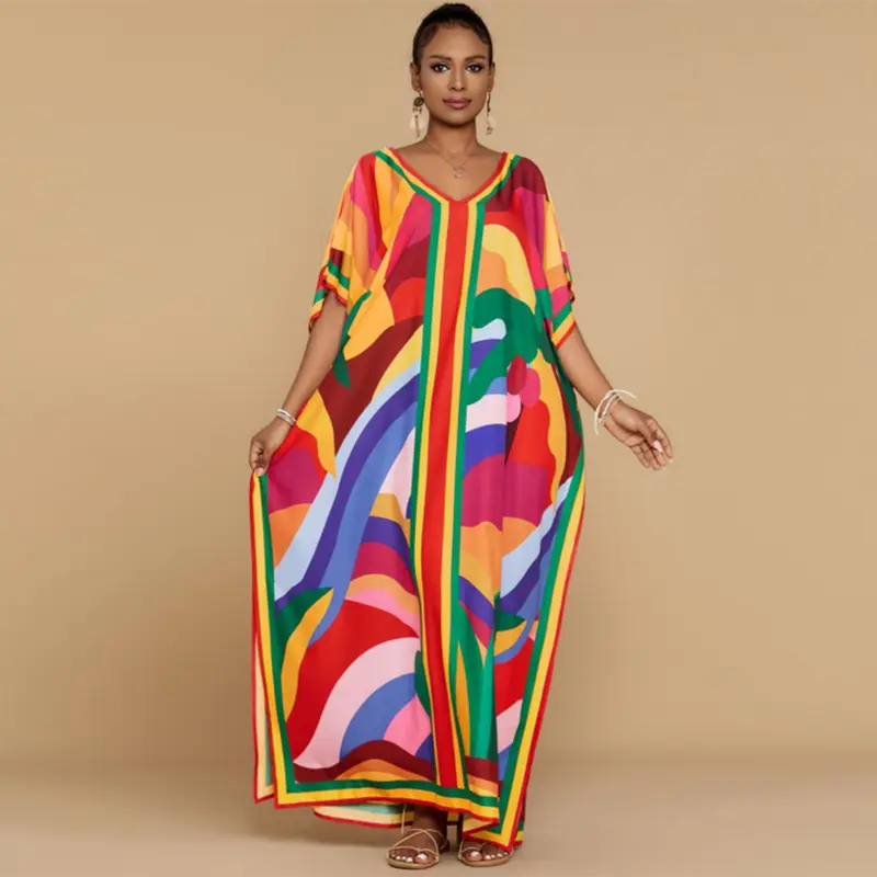 Women’s Printed Kaftan Beach Maxi Dress