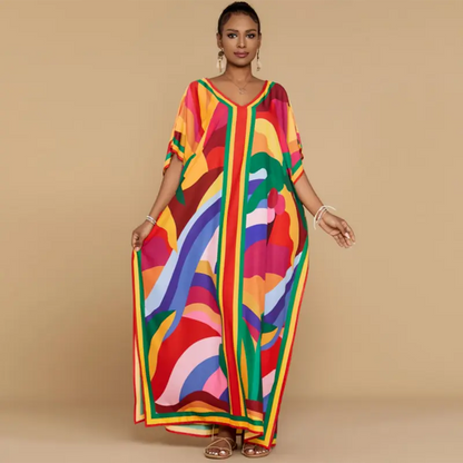 Women’s Printed Kaftan Beach Maxi Dress