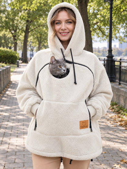 Cozy Pet Carrier Sherpa Hoodie