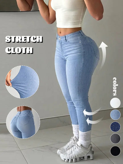 Women's High-Waisted Butt-Lifting Stretch Skinny Jeans
