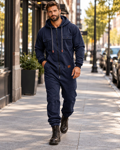 Men's Hooded Cargo Jumpsuit