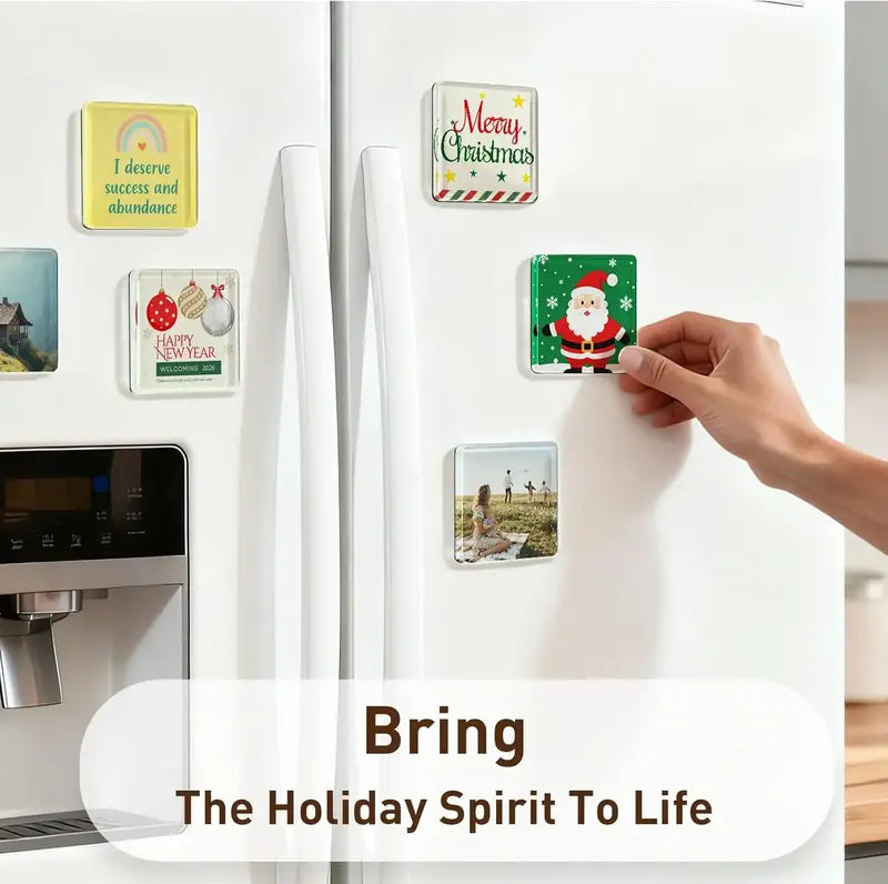 🖼️ 10-Pack DIY Clear Acrylic Fridge Magnets (2"x2")