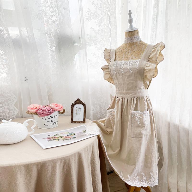 [Mother's Day gift] Cotton Apron 🌸100% cotton floral pattern, full-coverage gardening apron, suitable for flower shops and home use
