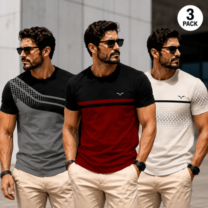 ☀️3-Pack Men’s Gradient Stripe Quick-Dry T-Shirts
