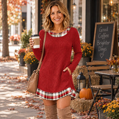 Women's Ribbed Long Sleeve Sweater Dress