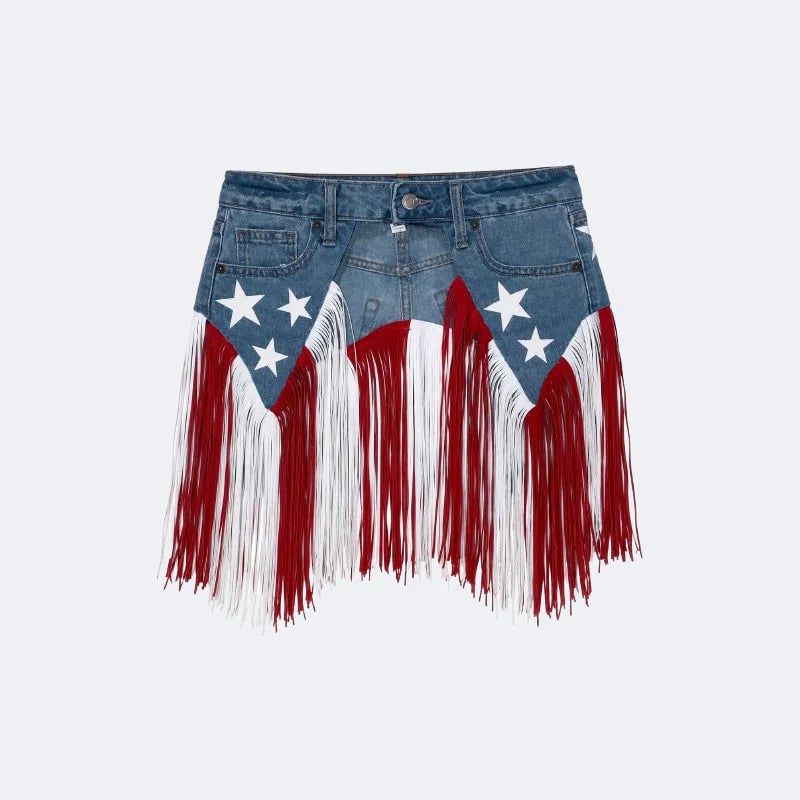 🔥Last Day 50% OFF-USA 250th Anniversary Patriotic Denim Fringe Belt