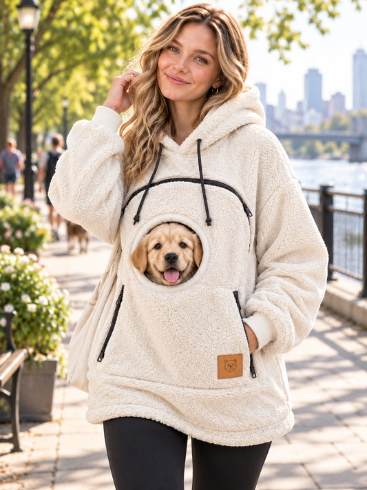 Cozy Pet Carrier Sherpa Hoodie