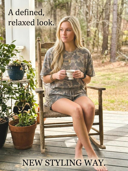 🔥Women's Camo 2-Piece T-Shirt & High Waist Shorts Set Summer Loungewear