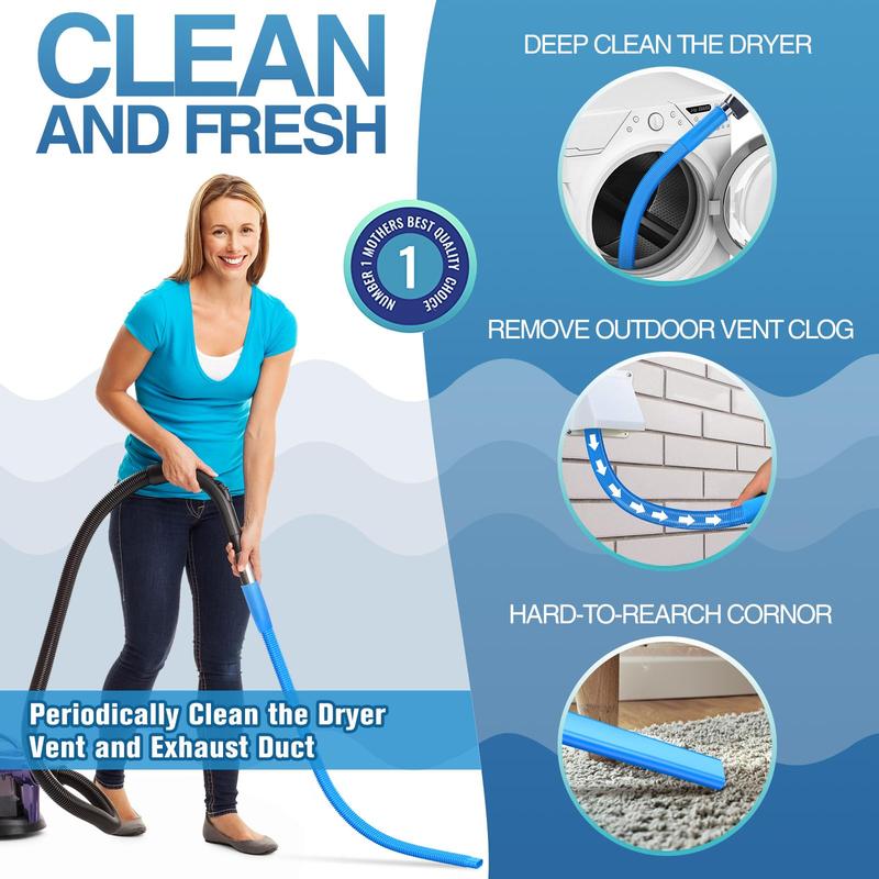 🛡️ Fire-Prevention Dryer Vent Cleaner Kit: Deep Cleaning Lint Remover Vacuum Attachment Tool ✨