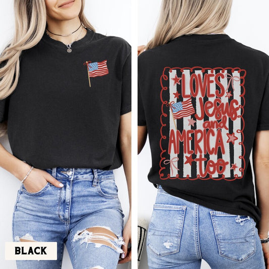 ✝️🦅Love Jesus and America Graphic Tee