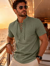 Men's Casual Retro Linen-Look Shirt