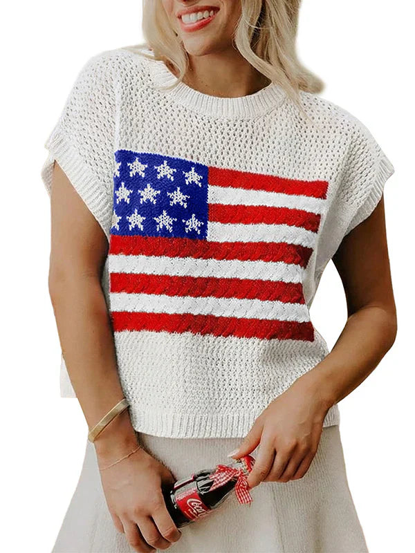 limited-time-saleflag-graphic-short-sleeve-hollow-out-top-4831