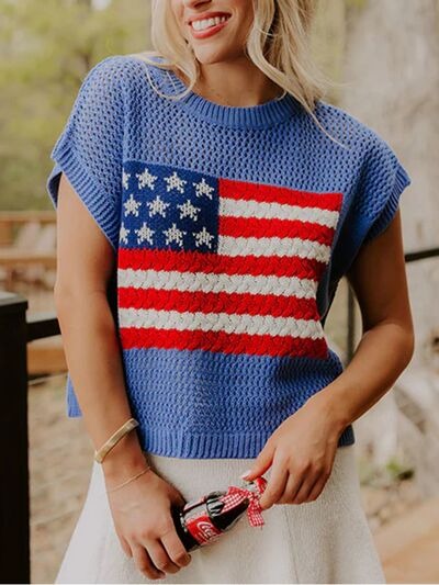limited-time-saleflag-graphic-short-sleeve-hollow-out-top-4831