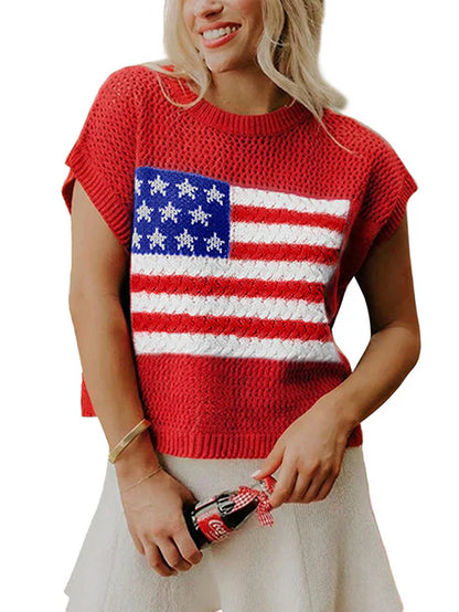 limited-time-saleflag-graphic-short-sleeve-hollow-out-top-4831