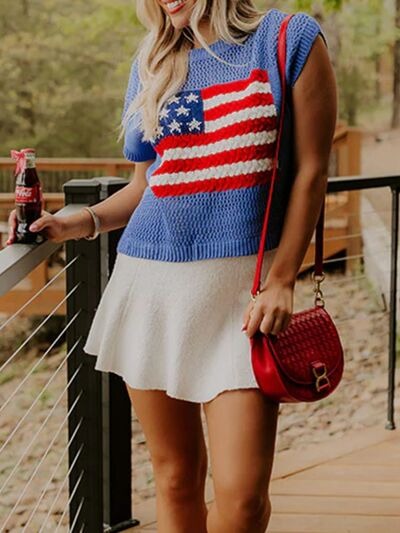 limited-time-saleflag-graphic-short-sleeve-hollow-out-top-4831