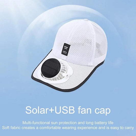 ☀️ Solar & USB Dual-Powered Fan Hat: UPF50+ breathable cooling baseball cap with 3-speed 360° adjustable whisper-quiet fan!