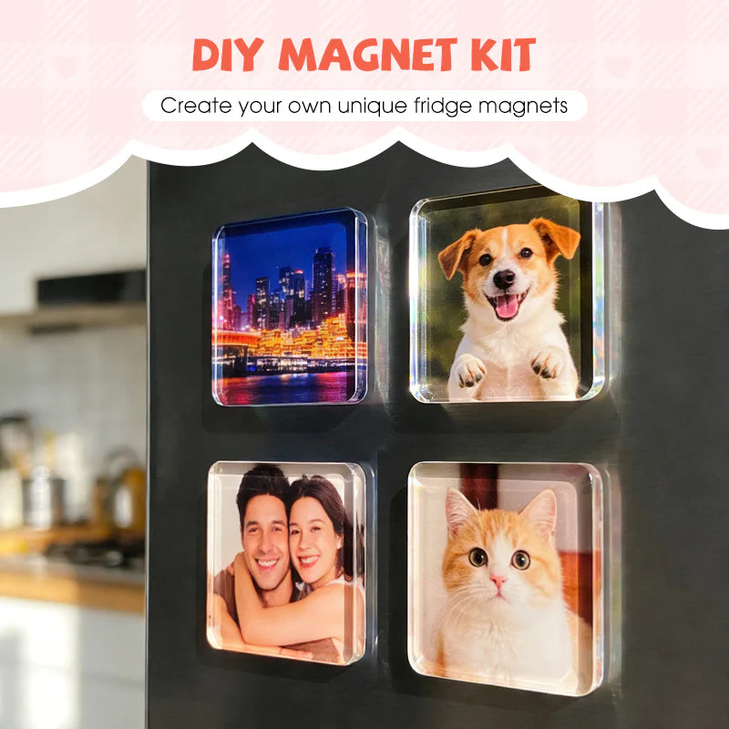 🖼️ 10-Pack DIY Clear Acrylic Fridge Magnets (2"x2")