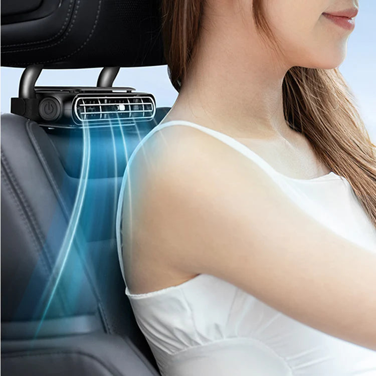 🚗 Dual-Turbine Car Seat Velcro Fan