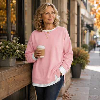Women's Layered Patchwork Knit Sweater
