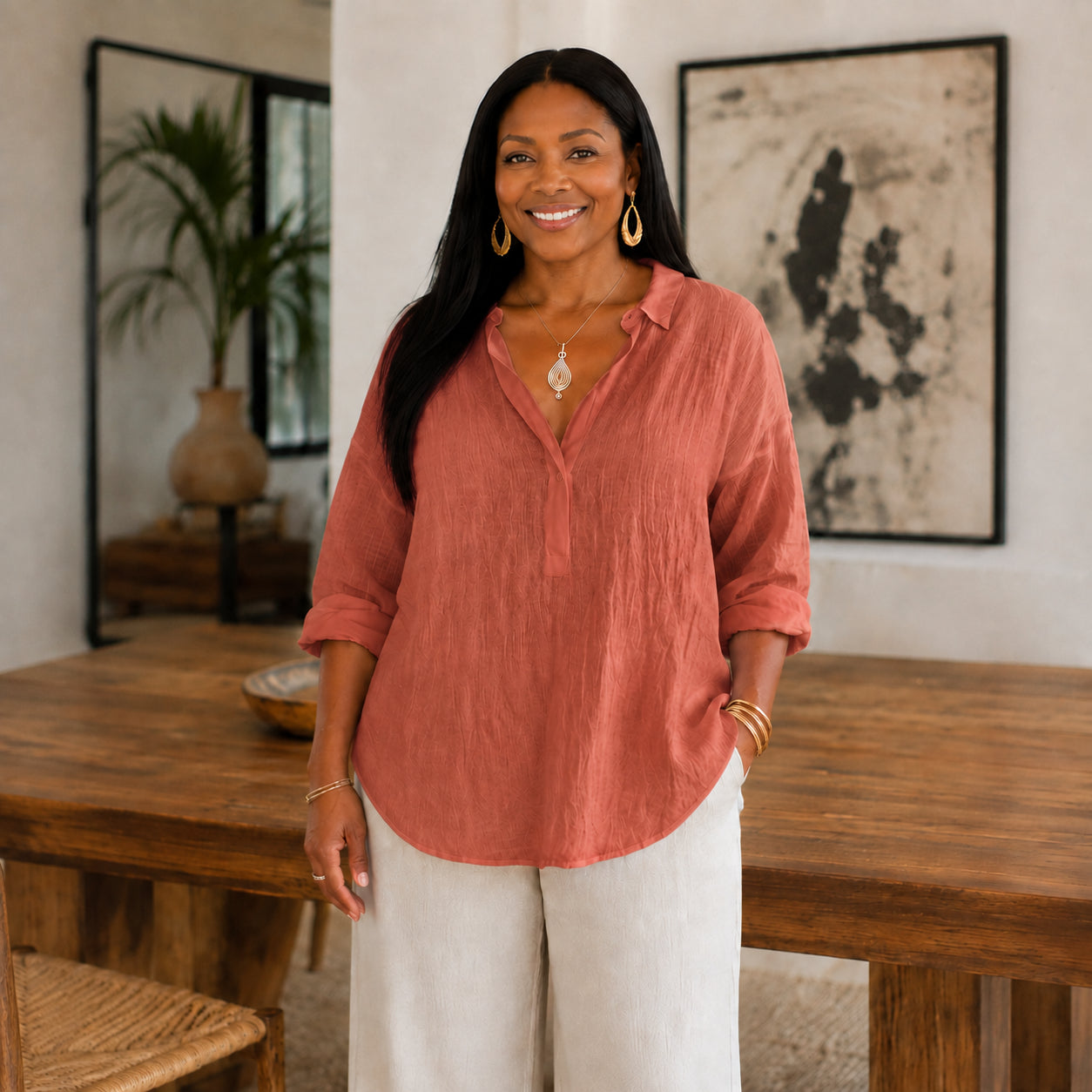 Women's Casual  V-Neck Blouse